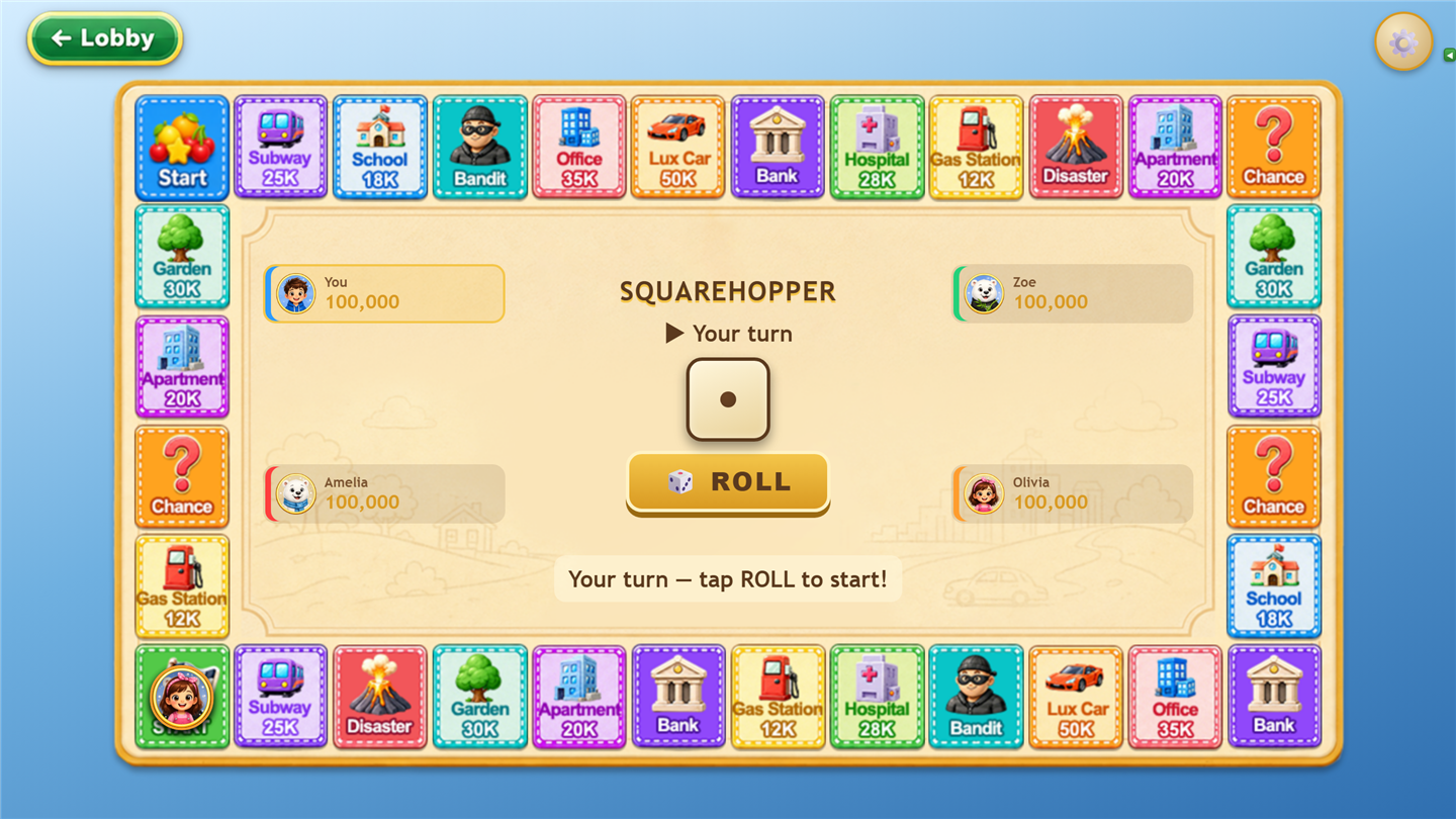Four-player battle board